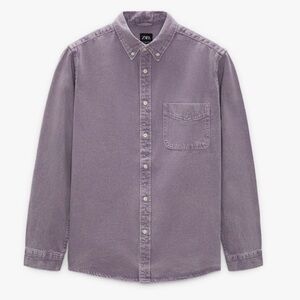 Zara Men's Purple Denim Shirt